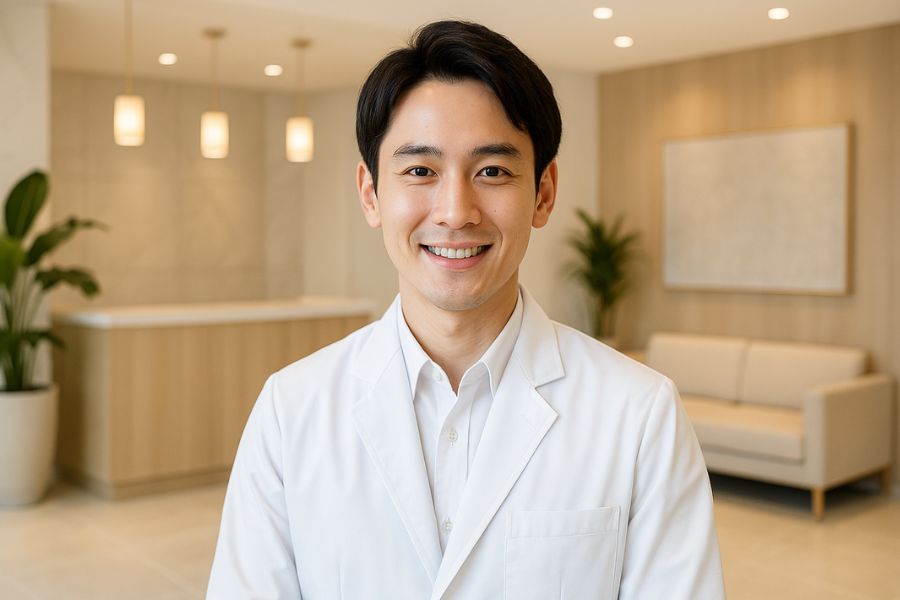 福岡天神美容クリニックの清潔で高級感のある院内、ほうれい線治療を専門とする美容医療施設の信頼できる雰囲気