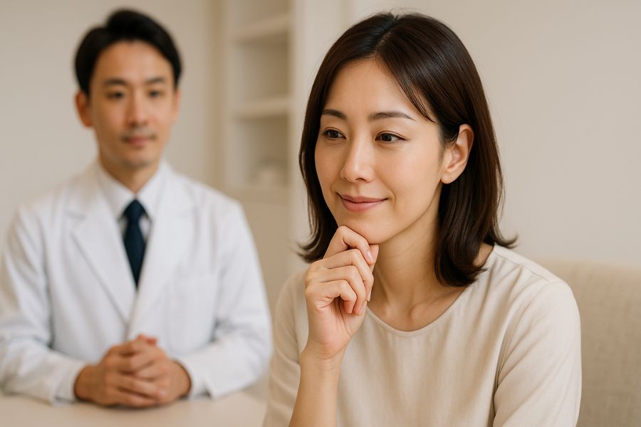 インモードとハイフの違いを比較検討する女性患者