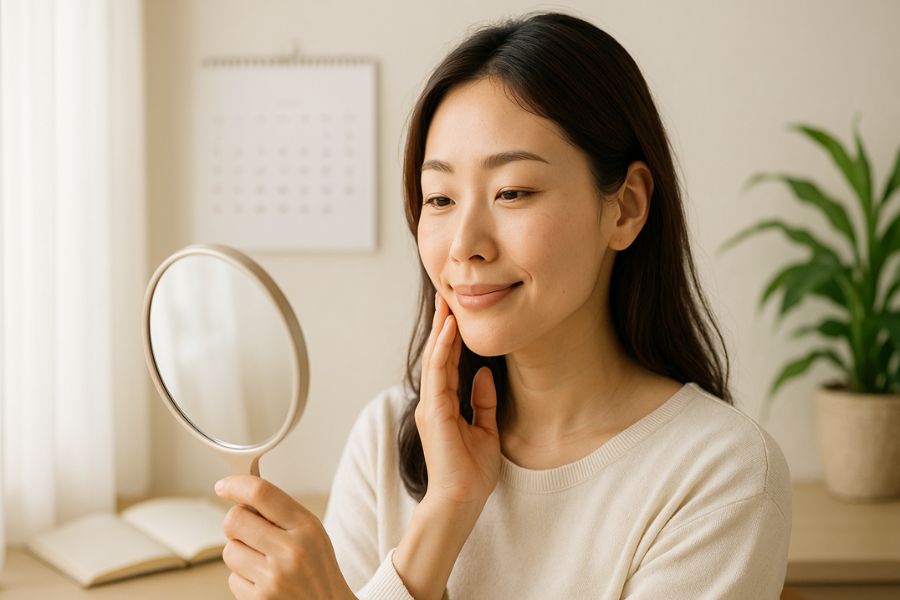 モフィウス8の効果持続期間を経過観察する日本人女性