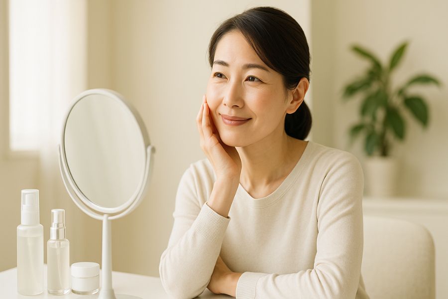 セルフケアの限界を感じながら美容医療を検討する女性｜マリオネットライン治療の必要性