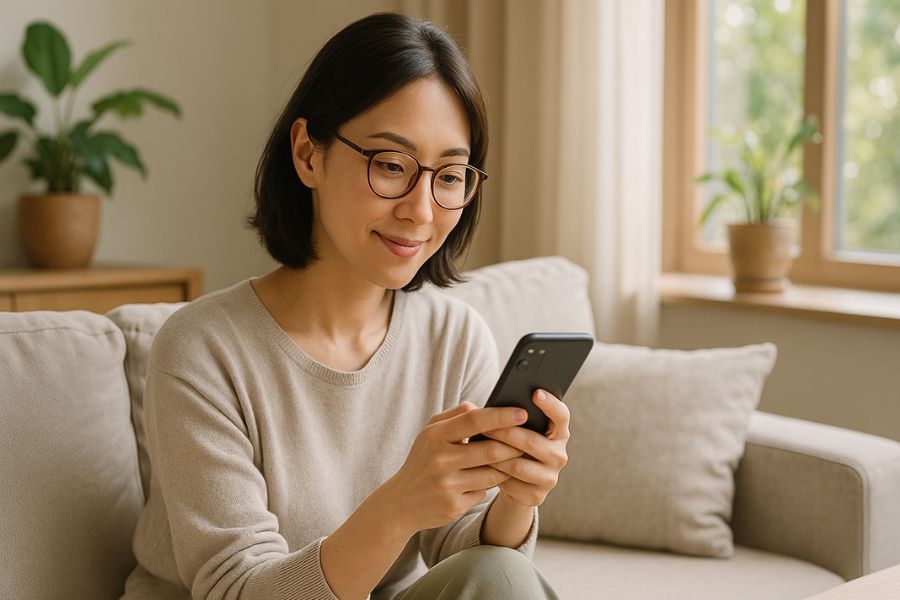 目の下のクマができる原因を調べる女性のイメージ