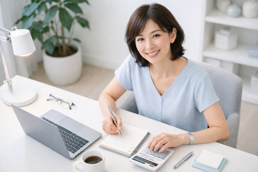 糸リフトの長期コストを計画する女性