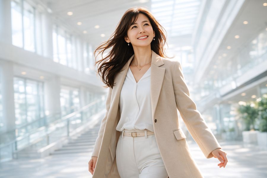 たるみ治療の選択に自信を持つ40代女性