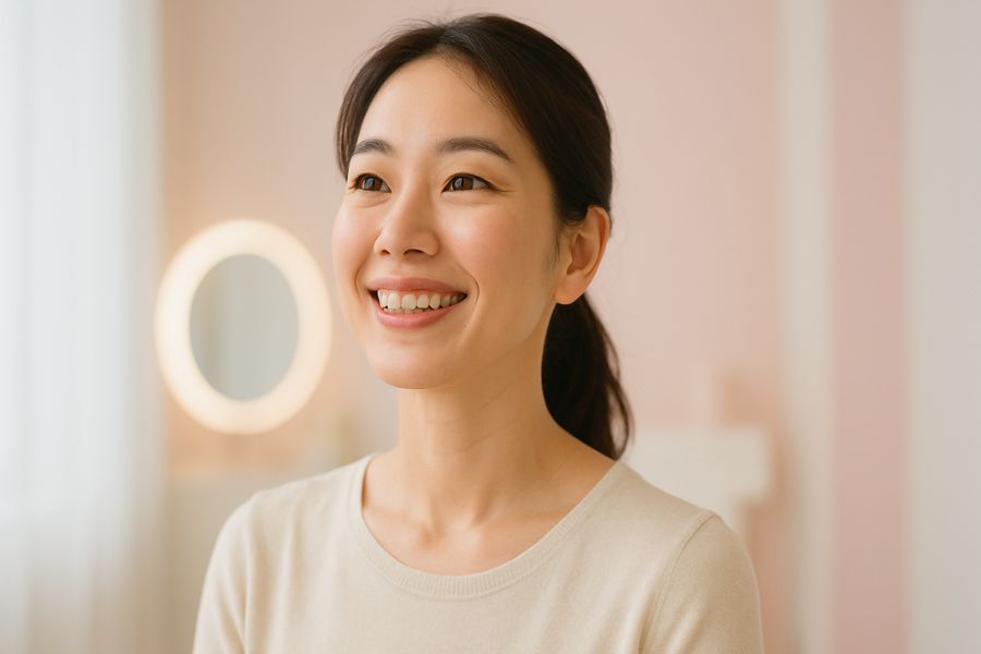 糸リフトに適した肌状態の日本人女性の横顔