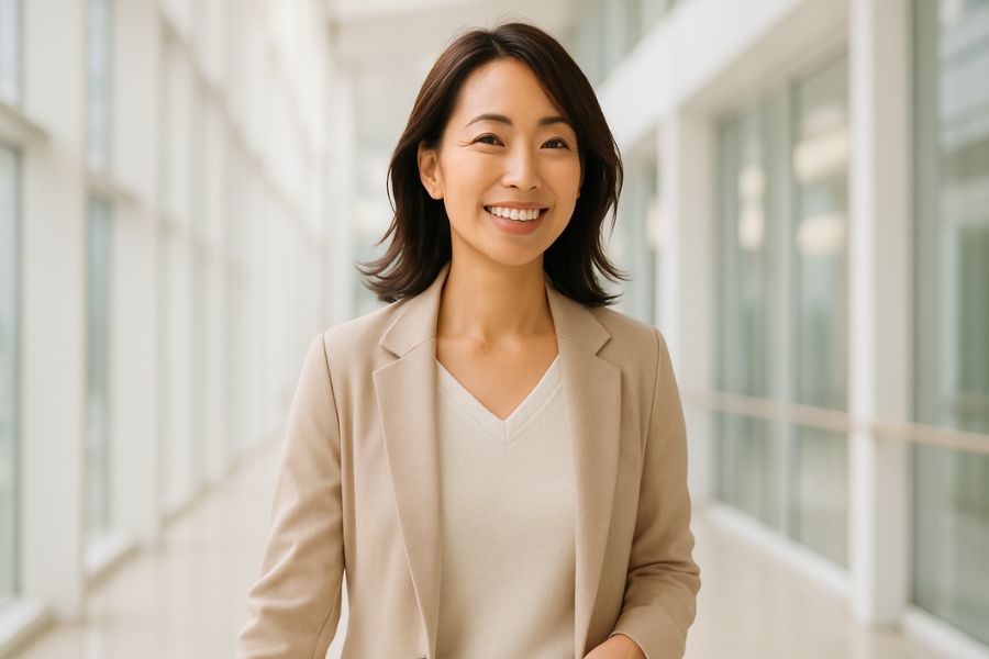 糸リフトのメリットとデメリットを理解して満足した笑顔の女性