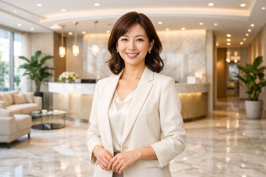 たるみ治療の選択に自信を持ち美容クリニックで新しい一歩を踏み出す女性