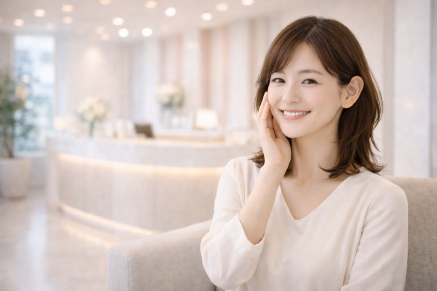 フェイスラインに自信を持つ女性