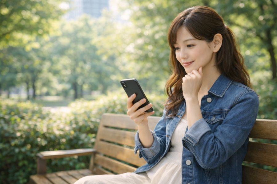 クリニック選びのポイントを確認する女性