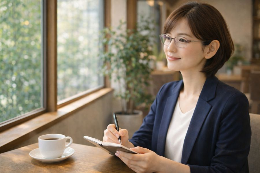 美容医療の情報を整理する女性