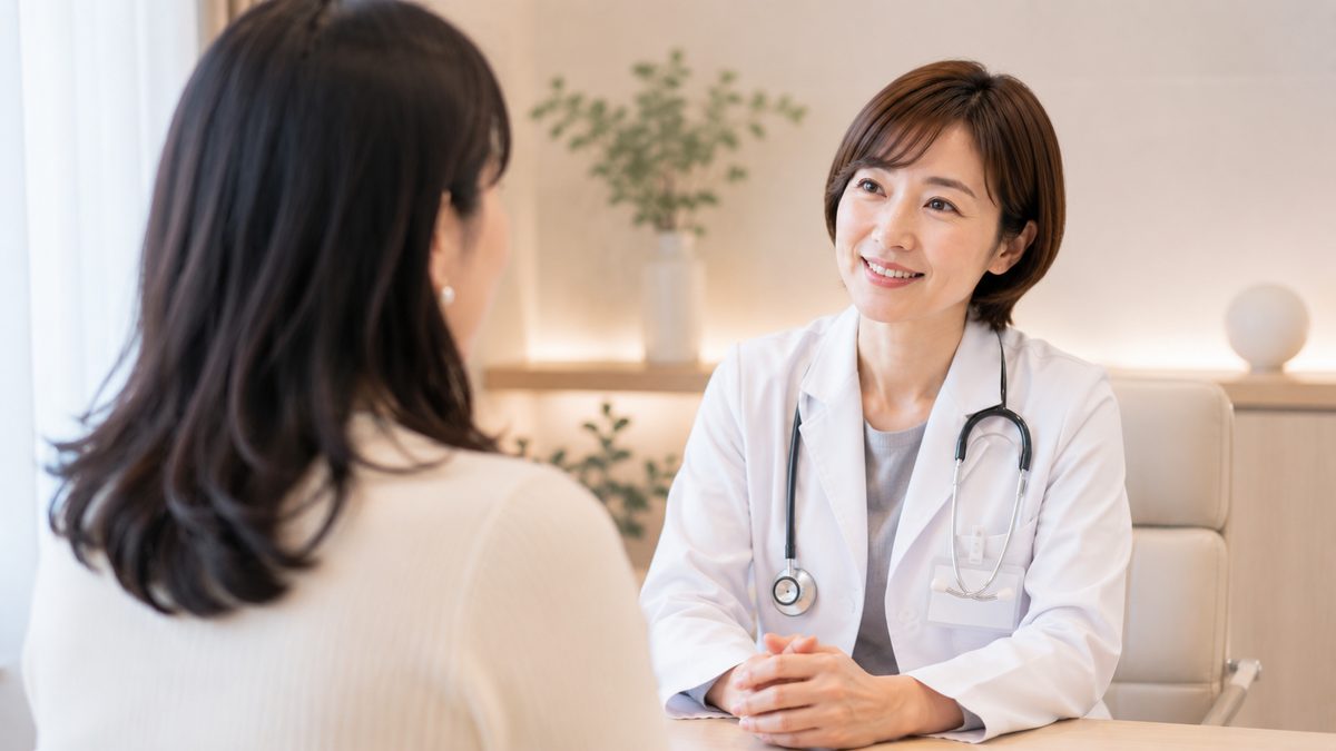 カウンセリングで向かい合う女性と女性医師