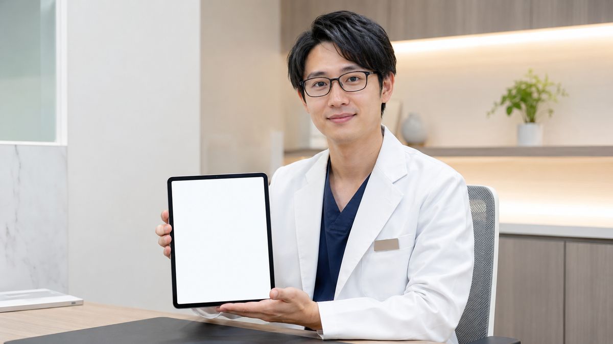 切開リフトのダウンタイムと傷跡を説明する医師